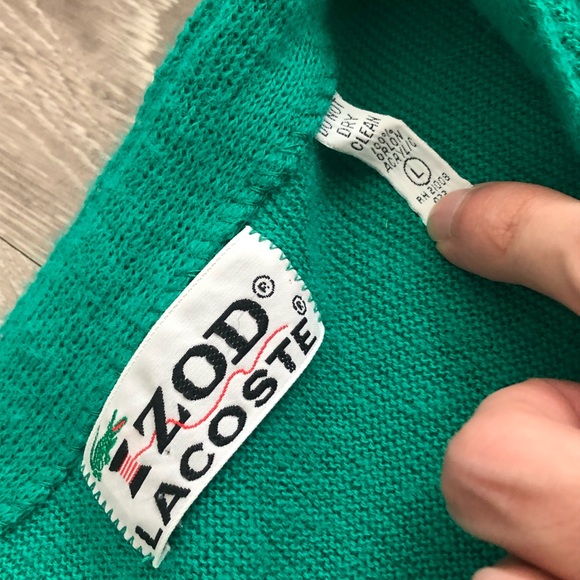 Izod x Lacoste Green Vintage Cardigan - Picture 5 of 6